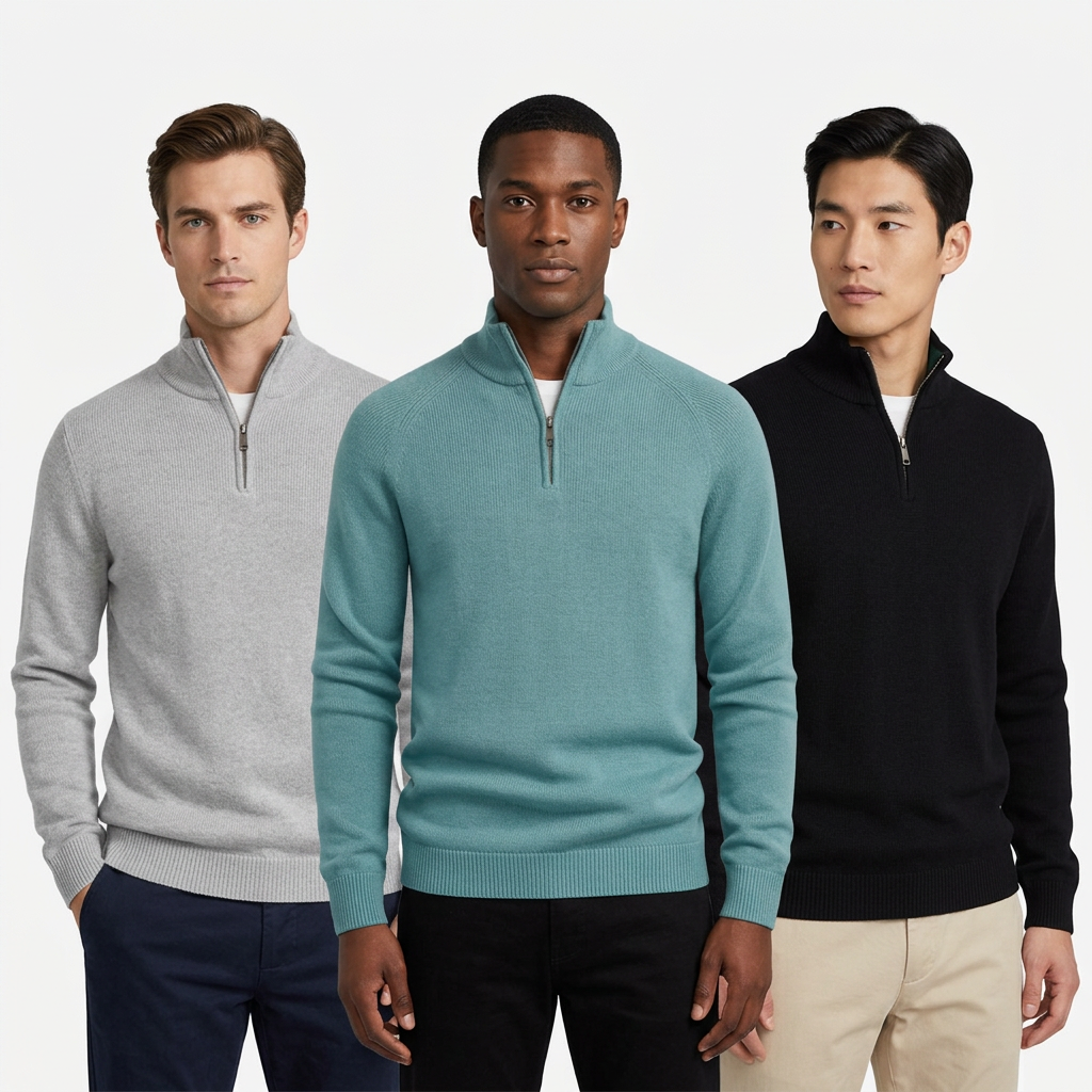 PULL-OVER ZIP SWEATER SET - 3 PULLOVER