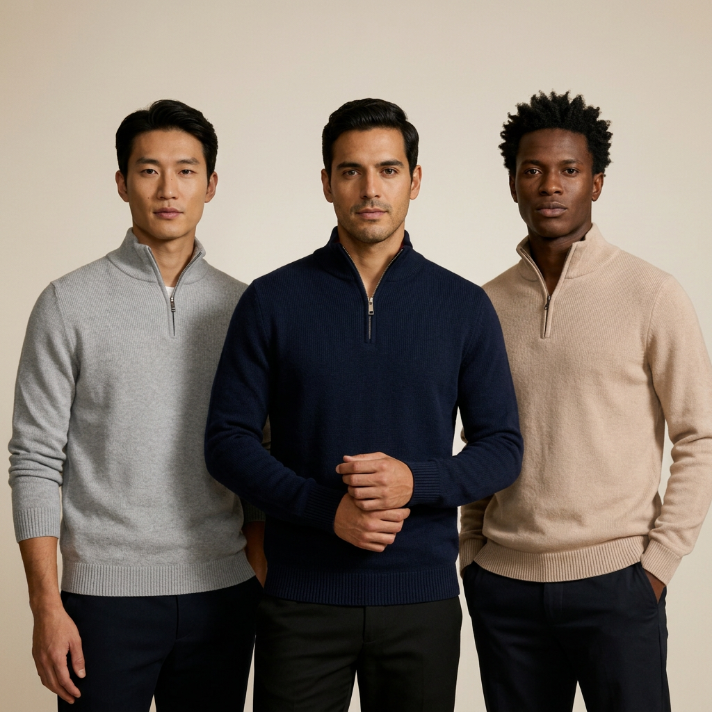 PULL-OVER ZIP SWEATER SET - 3 PULLOVER